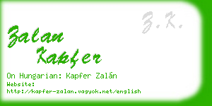 zalan kapfer business card
